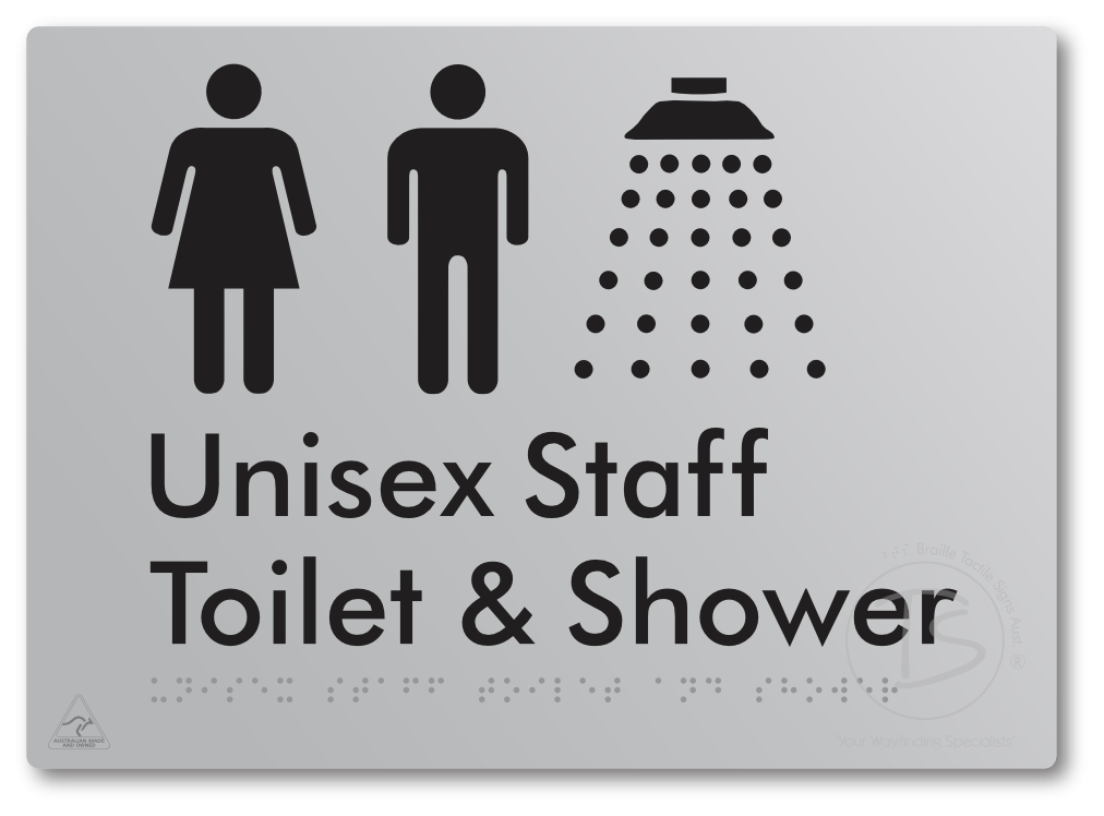 Unisex Staff Toilet & Shower - Braille Tactile Signs Aust.
