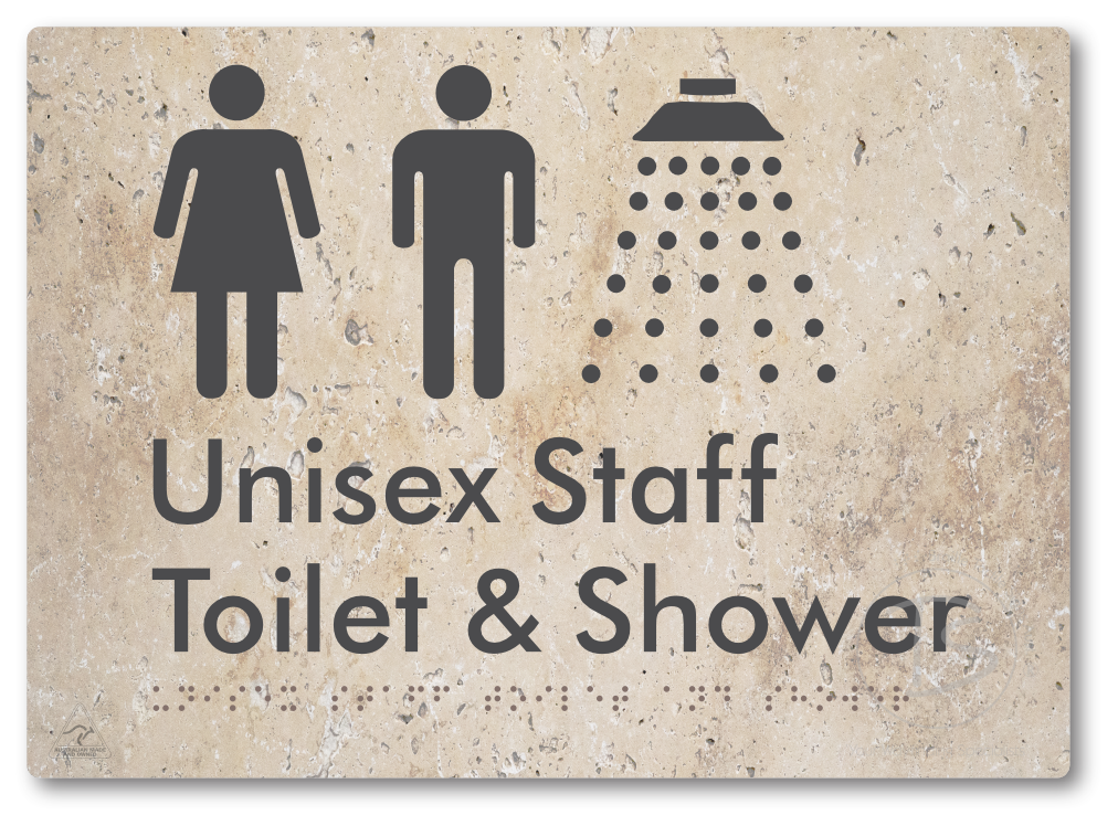 Unisex Staff Toilet & Shower - Braille Tactile Signs Aust.
