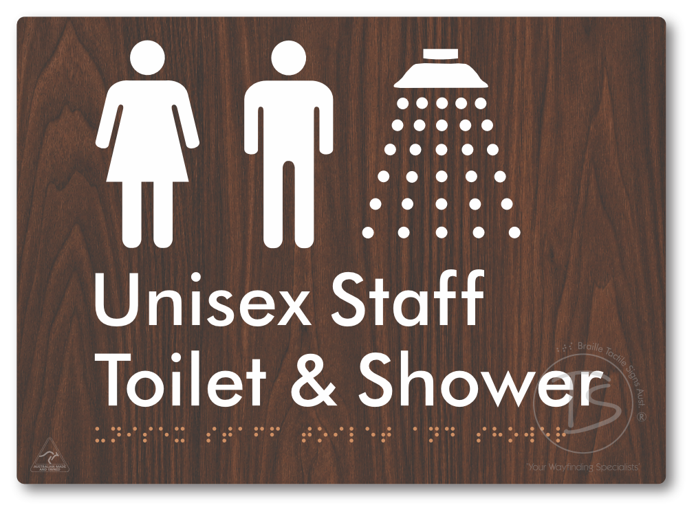 Unisex Staff Toilet & Shower - Braille Tactile Signs Aust.