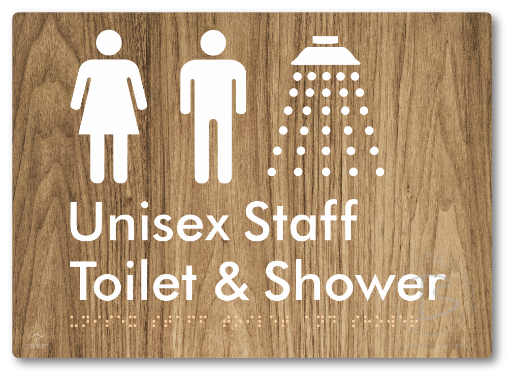 Unisex Staff Toilet & Shower - Braille Tactile Signs Aust.