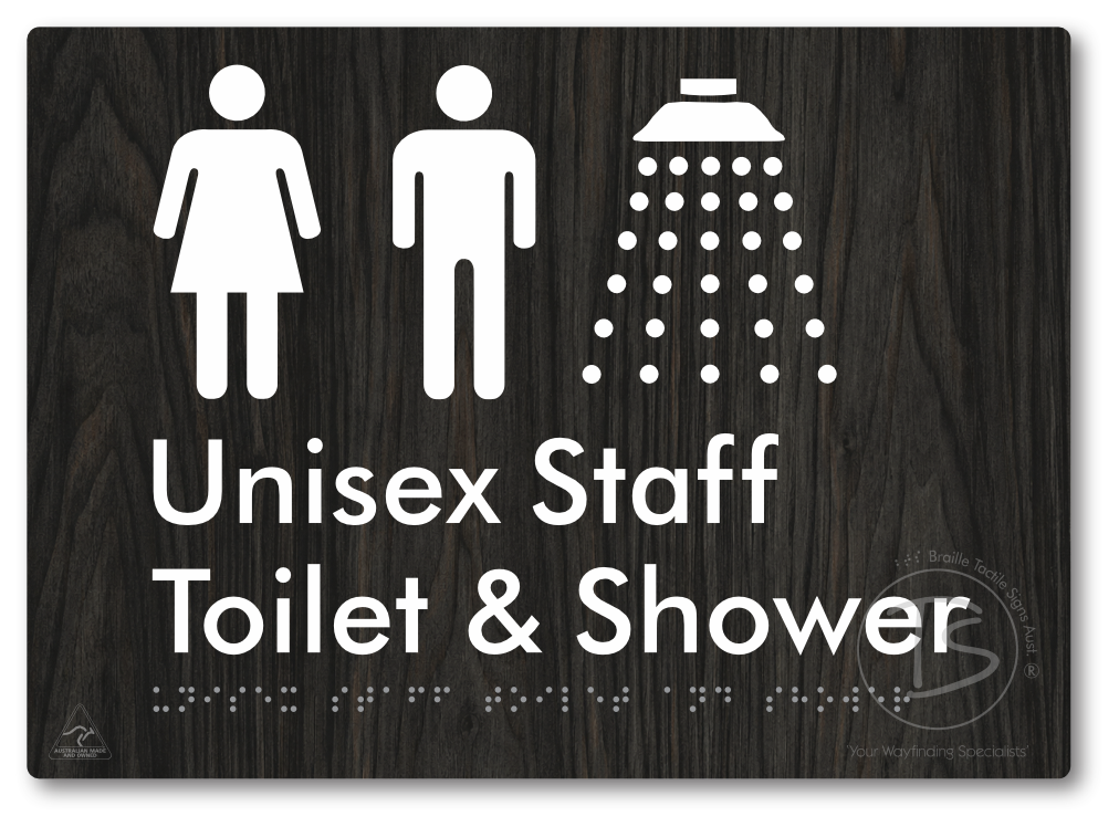 Unisex Staff Toilet & Shower - Braille Tactile Signs Aust.