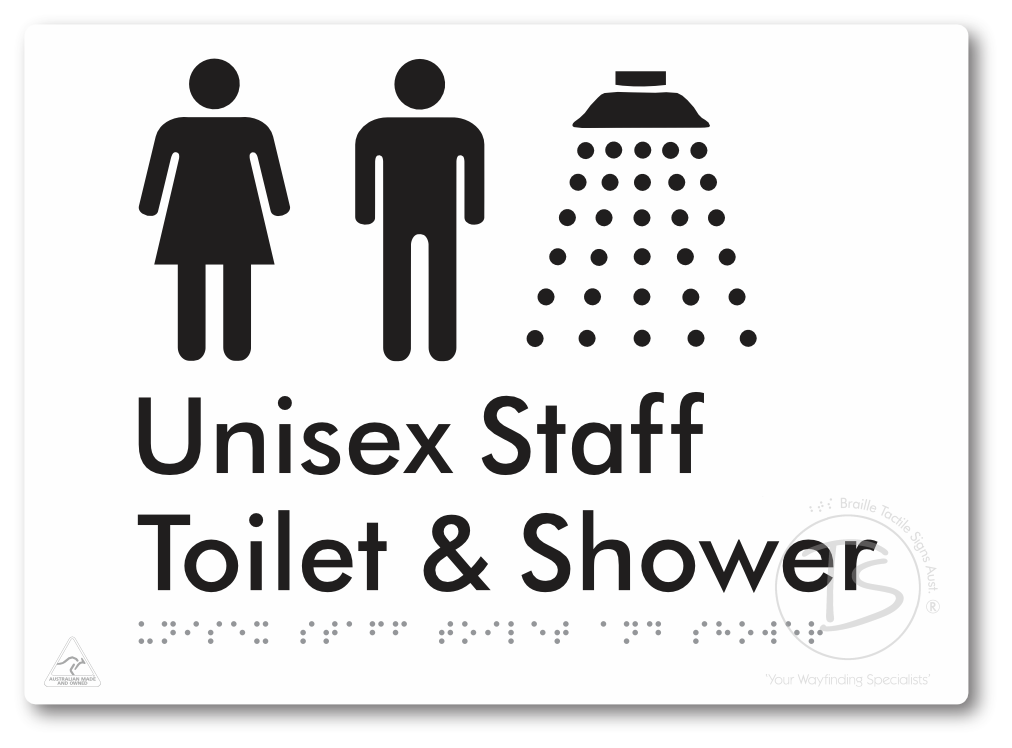 Unisex Staff Toilet & Shower - Braille Tactile Signs Aust.