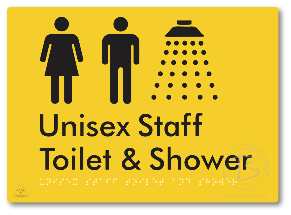 Unisex Staff Toilet & Shower - Braille Tactile Signs Aust.