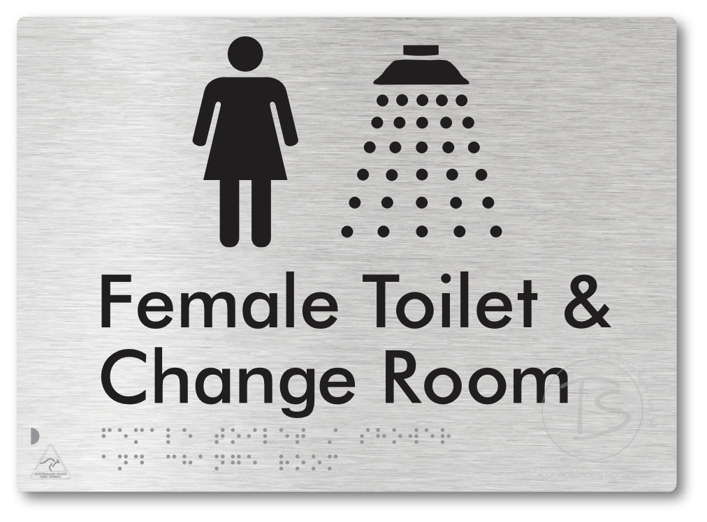 Female Toilet / Shower & Change Room - Braille Tactile Signs Aust.