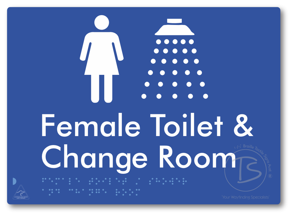 Female Toilet / Shower & Change Room - Braille Tactile Signs Aust.