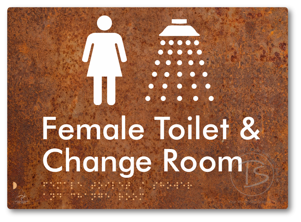 Female Toilet / Shower & Change Room - Braille Tactile Signs Aust.