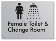 Female Toilet / Shower & Change Room - Braille Tactile Signs Aust.