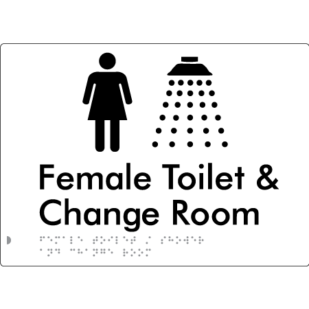 Female Toilet / Shower & Change Room - Braille Tactile Signs Aust.