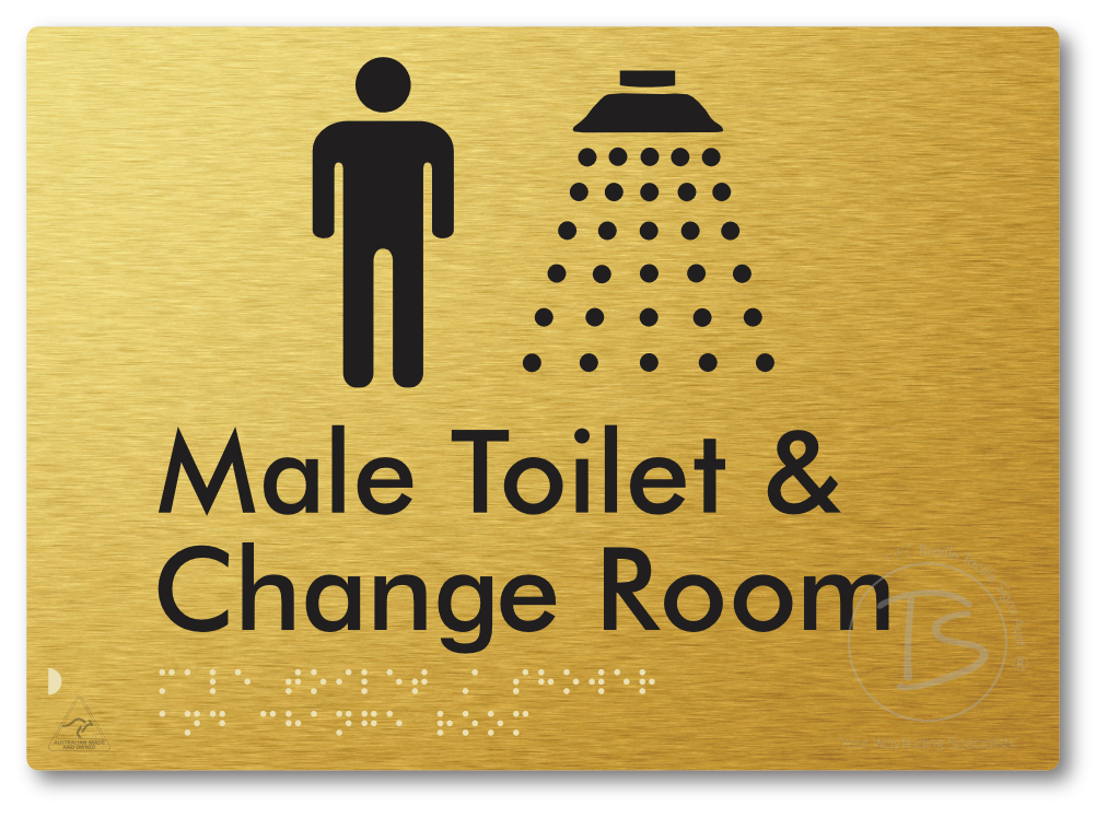 Male Toilet / Shower & Change Room - Braille Tactile Signs Aust.