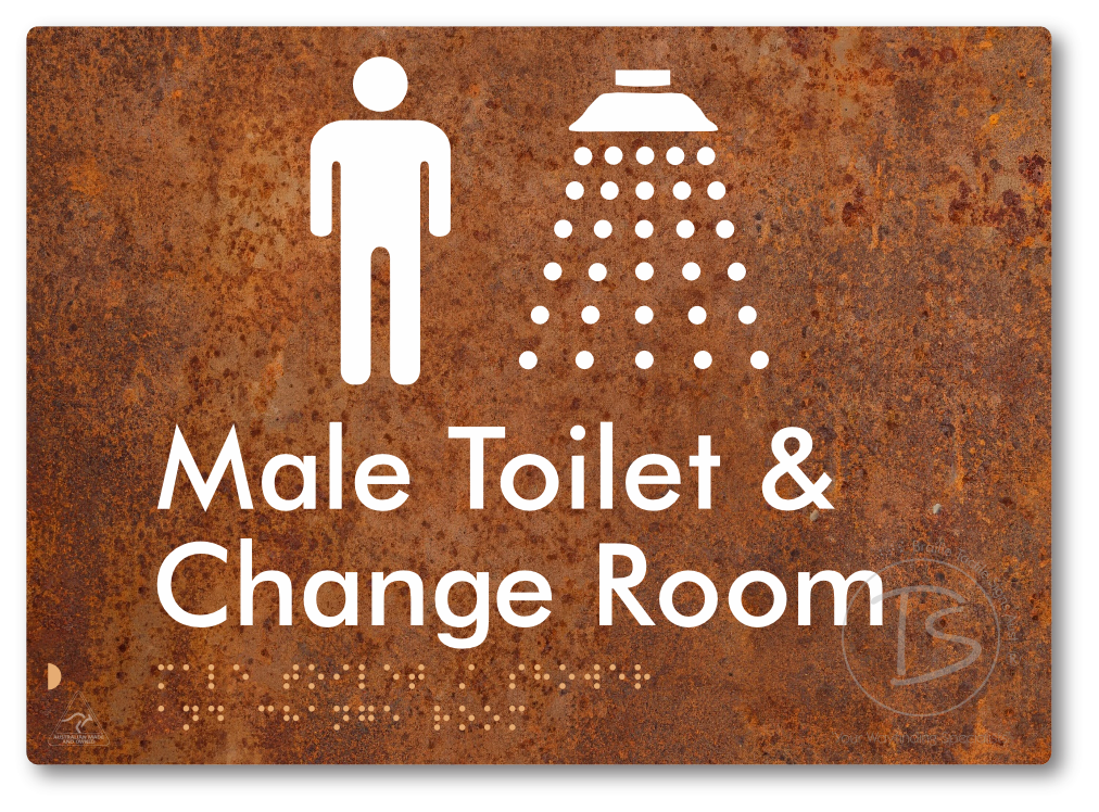 Male Toilet / Shower & Change Room - Braille Tactile Signs Aust.