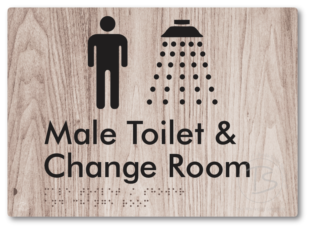Male Toilet / Shower & Change Room - Braille Tactile Signs Aust.