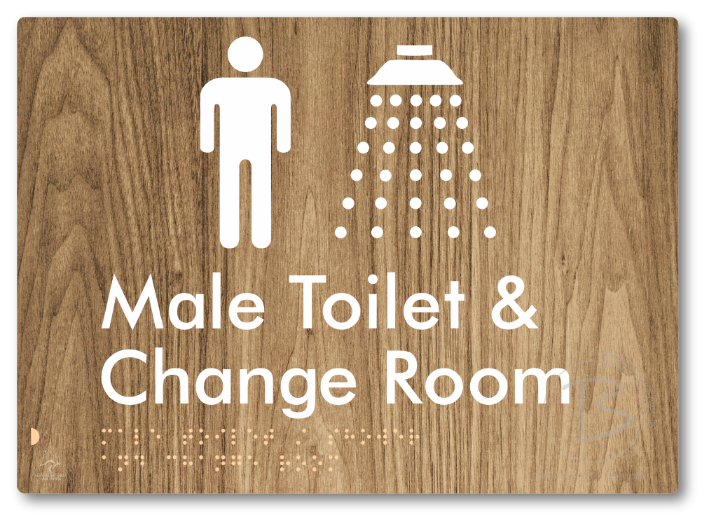 Male Toilet / Shower & Change Room - Braille Tactile Signs Aust.
