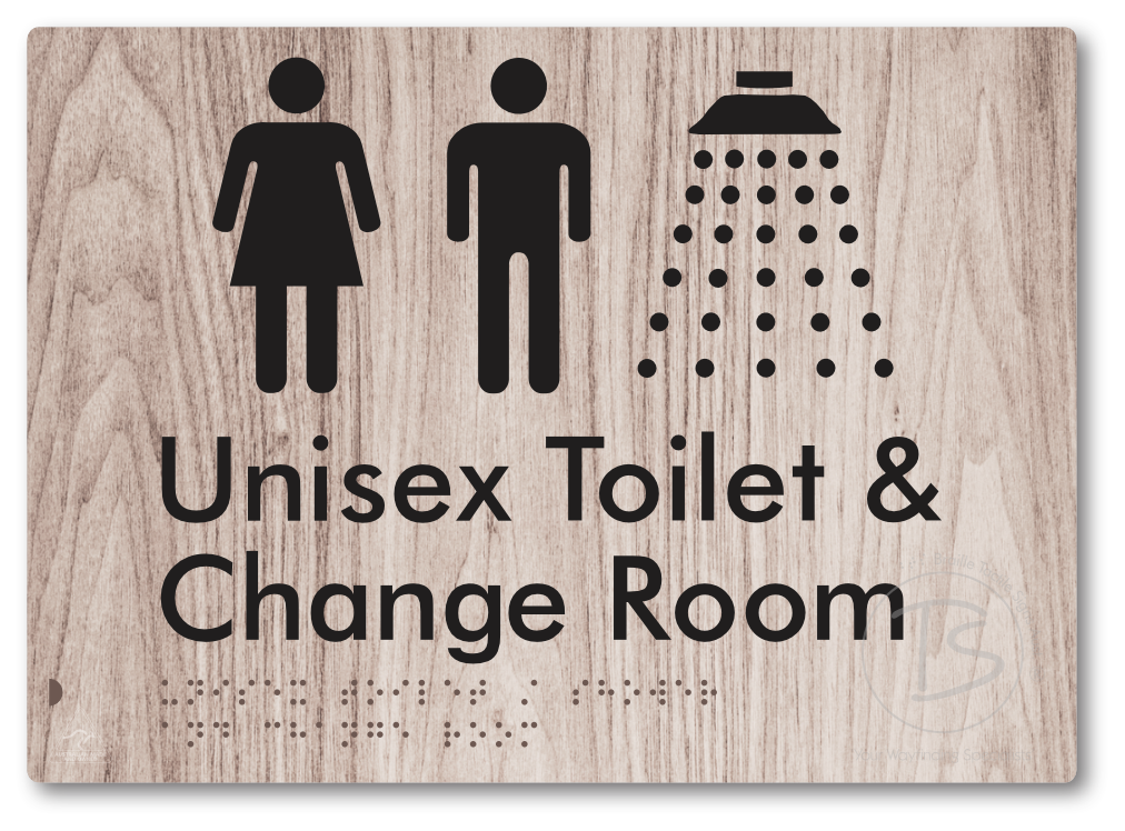 Unisex Toilet / Shower & Change Room - Braille Tactile Signs Aust.