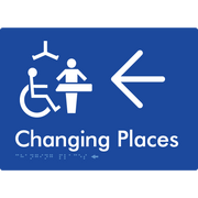 Changing Places with Large Directional Arrow (Certification Required) - Braille Tactile Signs Aust.