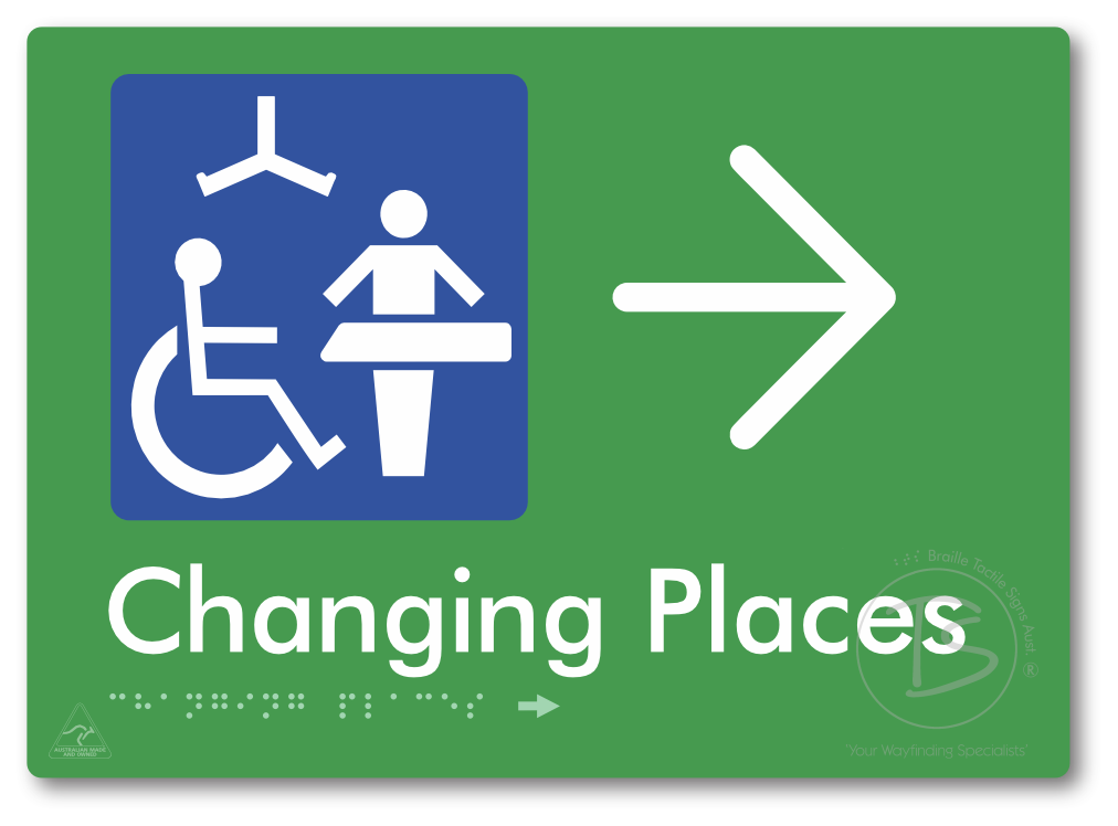 Changing Places with Large Directional Arrow (Certification Required)