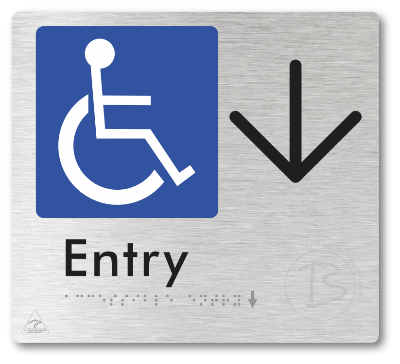 Accessible Entry with Large Directional Arrow