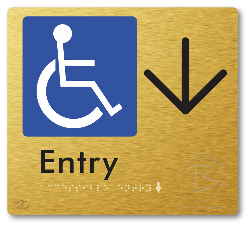 Accessible Entry with Large Directional Arrow