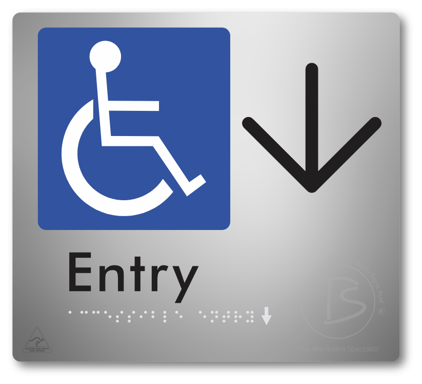 Accessible Entry with Large Directional Arrow