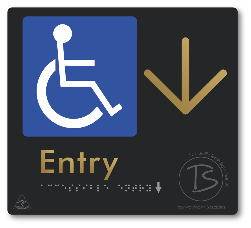 Accessible Entry with Large Directional Arrow