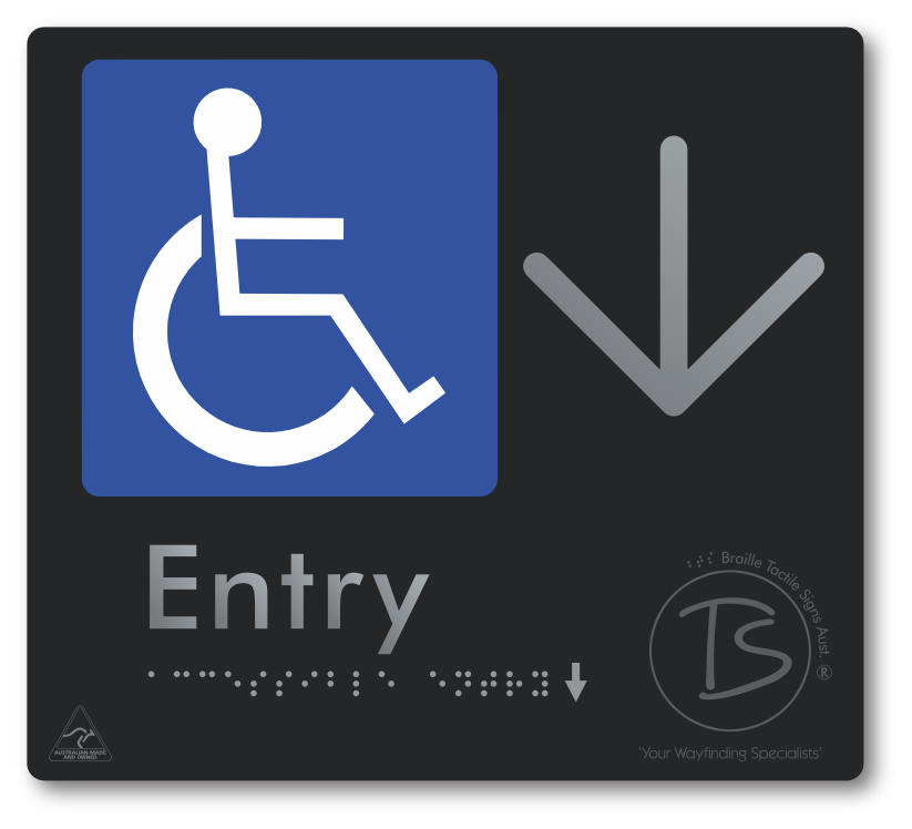 Accessible Entry with Large Directional Arrow