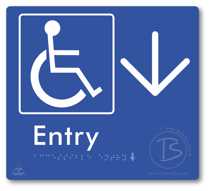 Accessible Entry with Large Directional Arrow