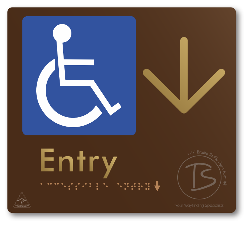 Accessible Entry with Large Directional Arrow