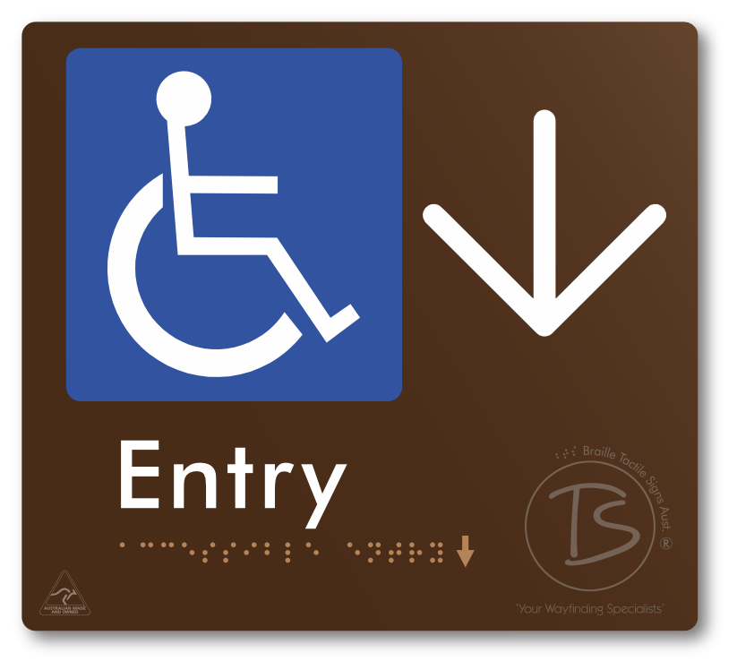 Accessible Entry with Large Directional Arrow
