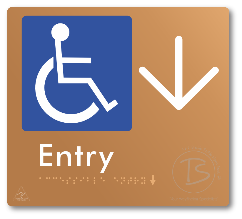Accessible Entry with Large Directional Arrow