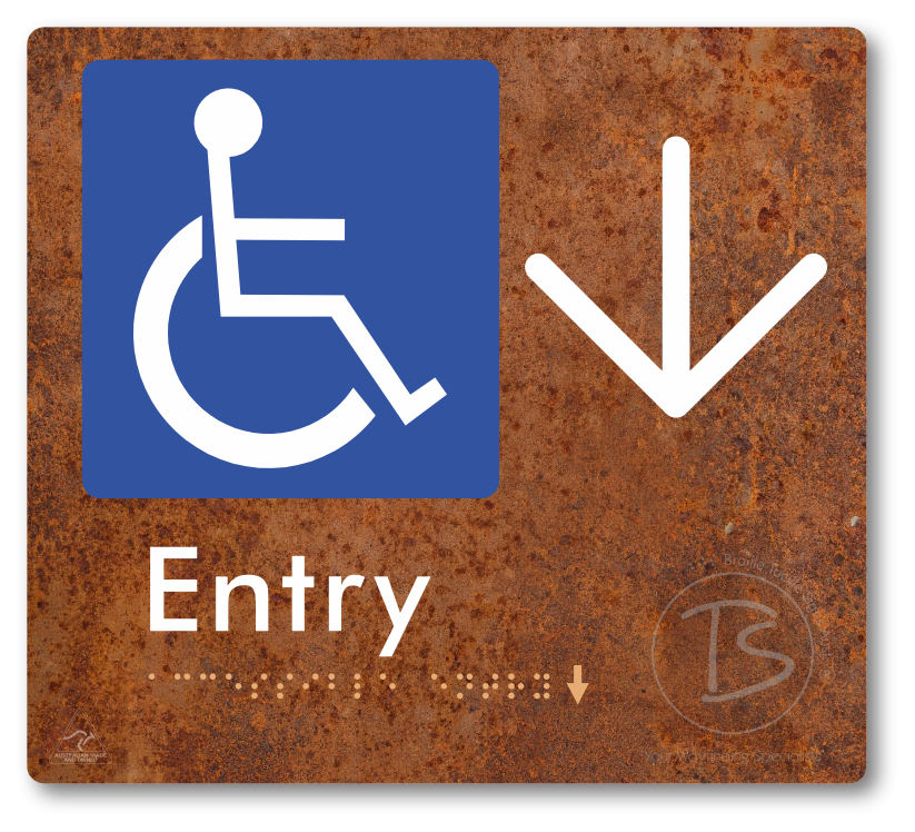 Accessible Entry with Large Directional Arrow