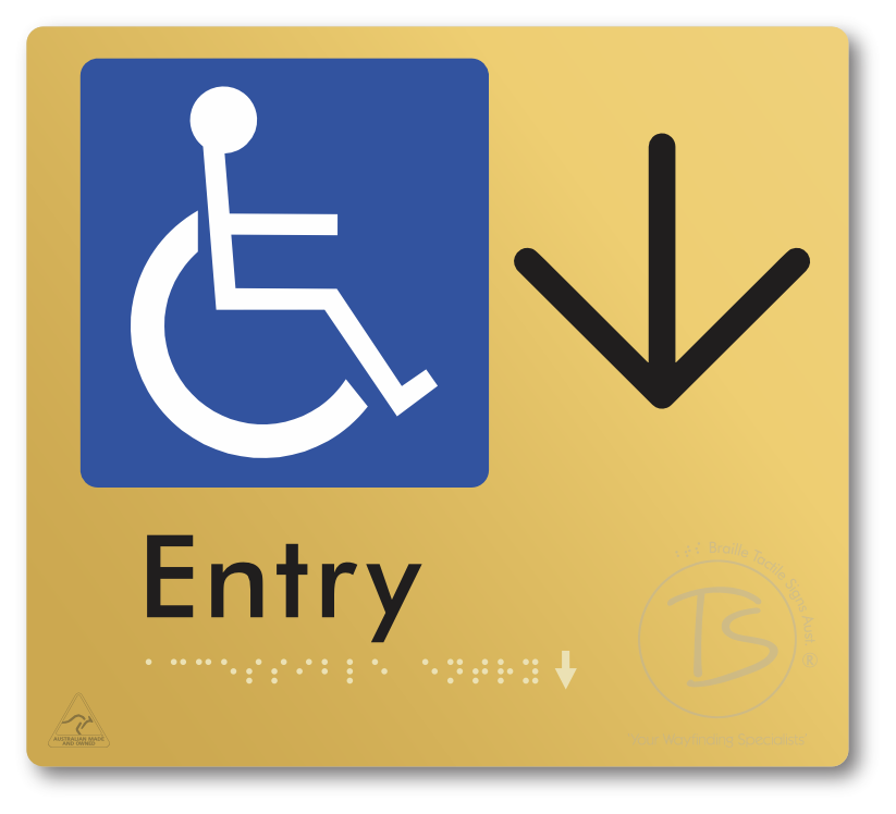 Accessible Entry with Large Directional Arrow