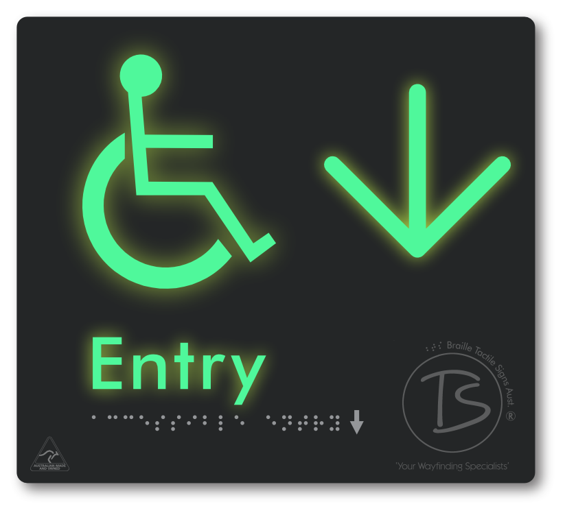 Accessible Entry with Large Directional Arrow