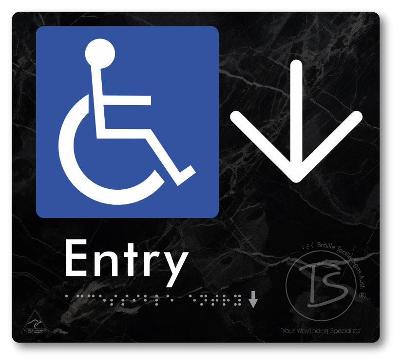 Accessible Entry with Large Directional Arrow