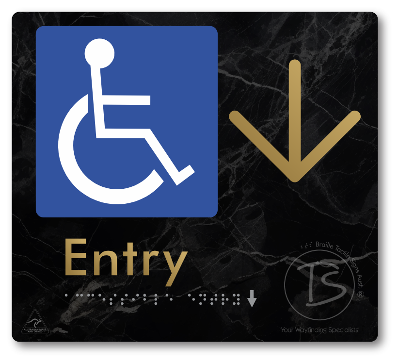Accessible Entry with Large Directional Arrow