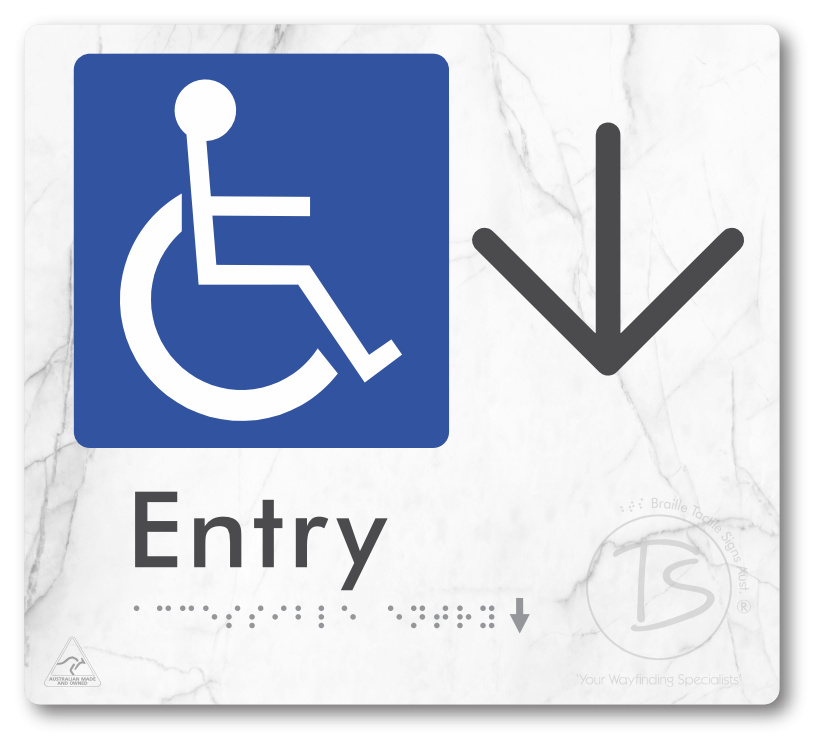 Accessible Entry with Large Directional Arrow