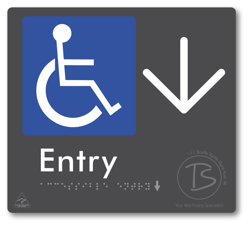 Accessible Entry with Large Directional Arrow