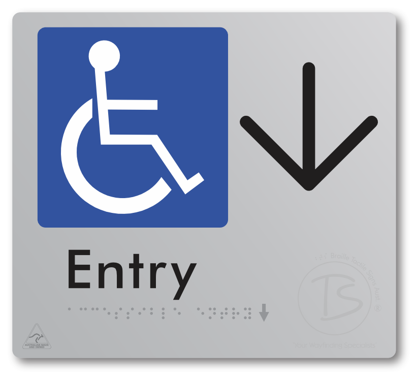 Accessible Entry with Large Directional Arrow