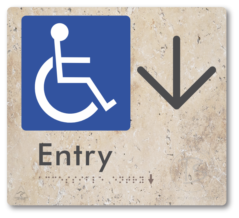 Accessible Entry with Large Directional Arrow