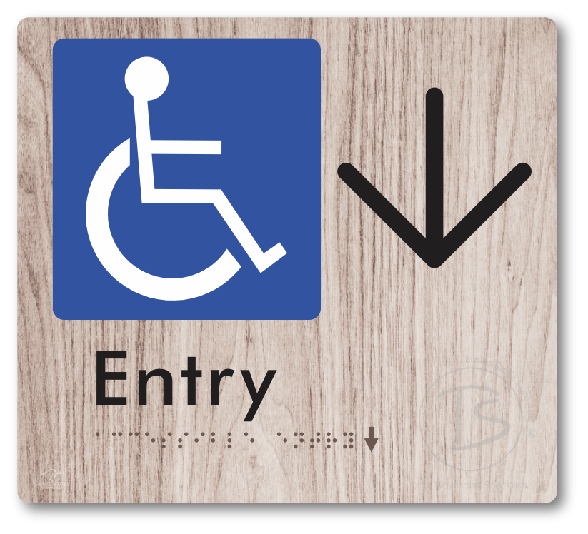 Accessible Entry with Large Directional Arrow