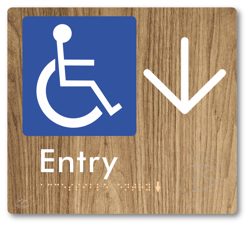 Accessible Entry with Large Directional Arrow
