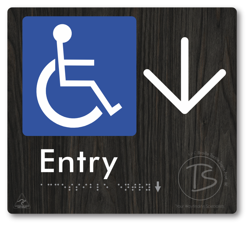 Accessible Entry with Large Directional Arrow