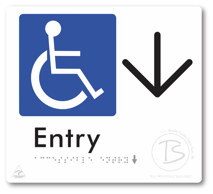 Accessible Entry with Large Directional Arrow