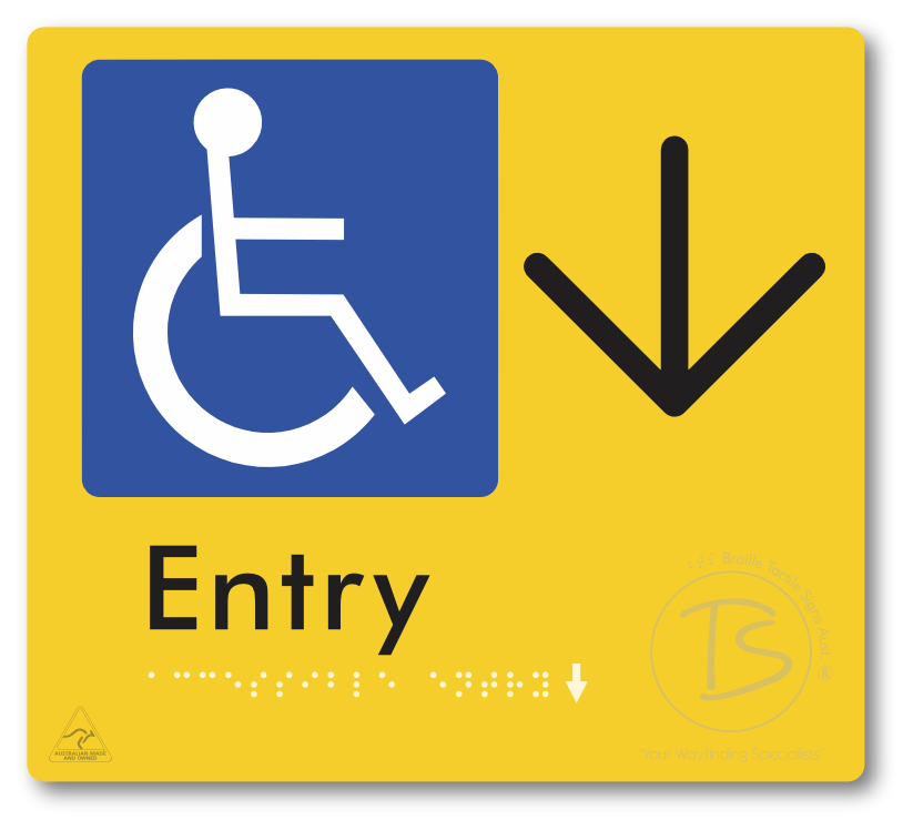 Accessible Entry with Large Directional Arrow