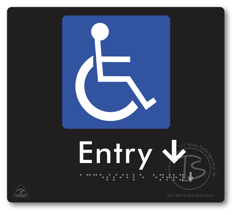 Accessible Entry with Small Directional Arrow