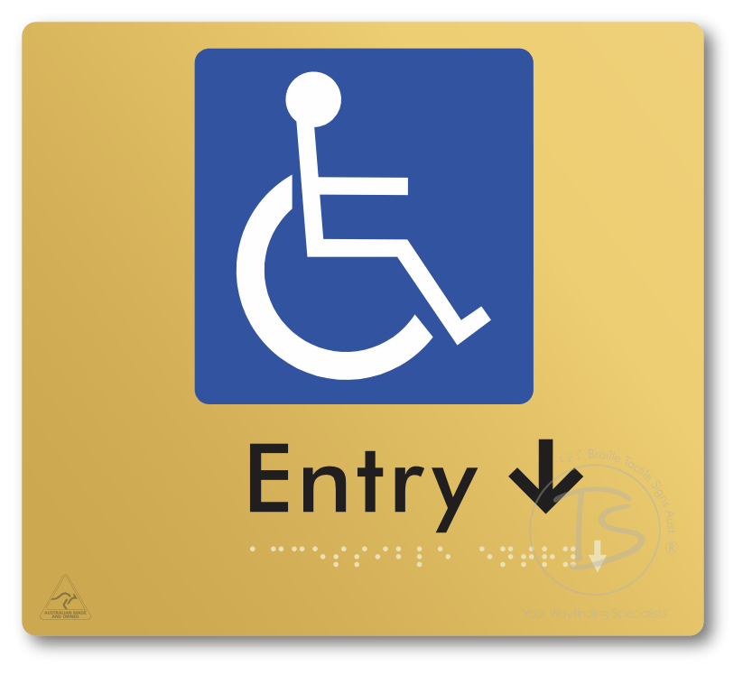 Accessible Entry with Small Directional Arrow