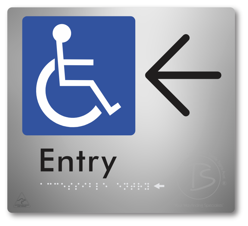 Accessible Entry with Large Directional Arrow