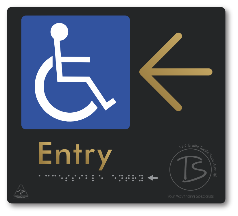 Accessible Entry with Large Directional Arrow