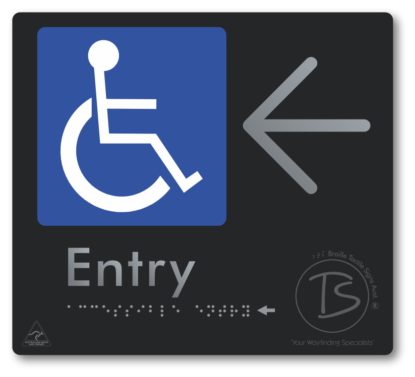 Accessible Entry with Large Directional Arrow