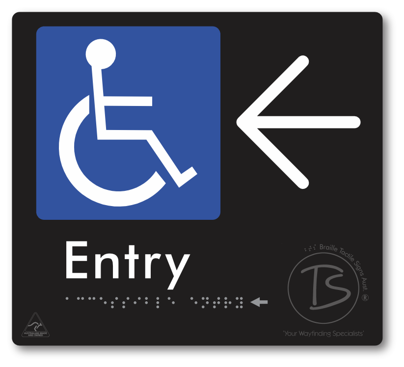 Accessible Entry with Large Directional Arrow