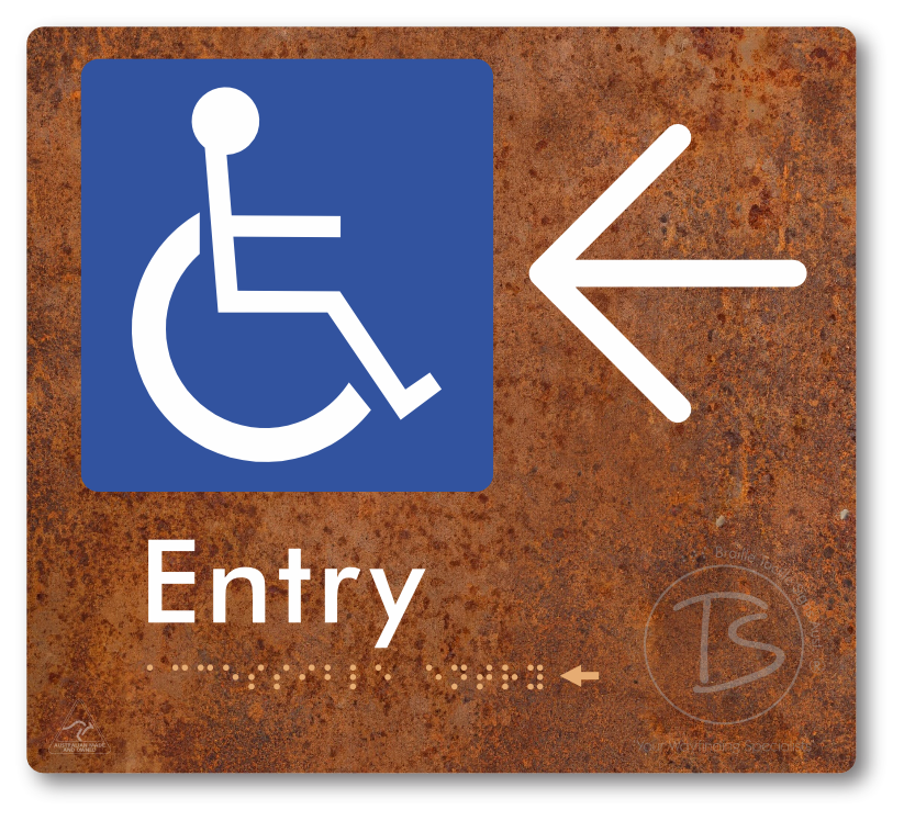 Accessible Entry with Large Directional Arrow