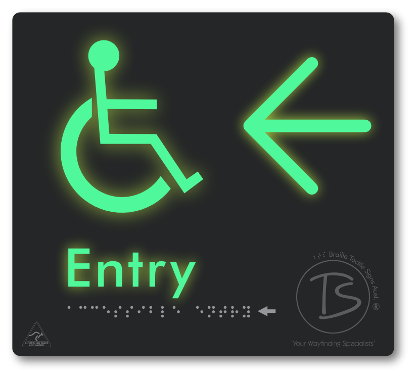 Accessible Entry with Large Directional Arrow